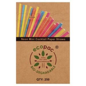 Neon Mini Cocktail Straws 250pst