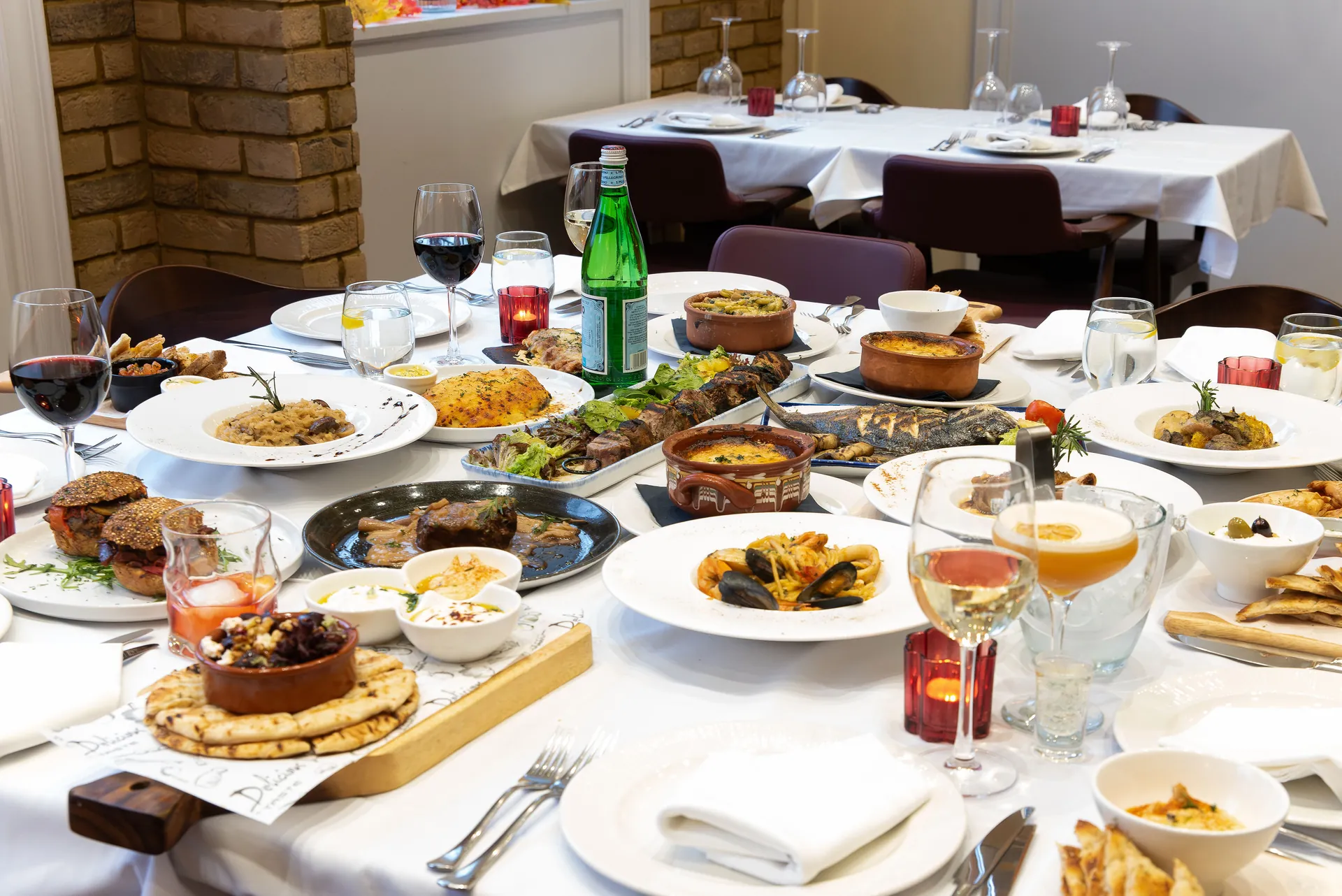 Tables set for a private party at Rodi Restaurant
